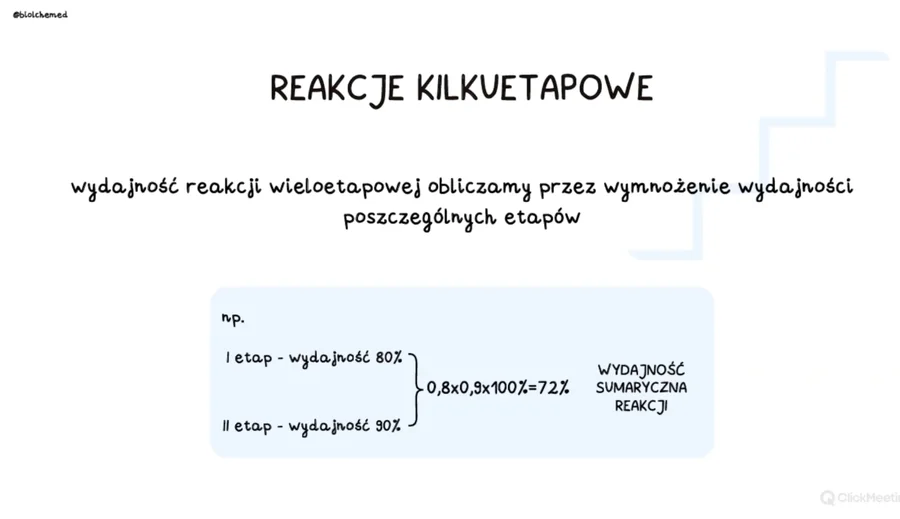 Slajd z kursu: wydajność reakcji kilkuetapowych