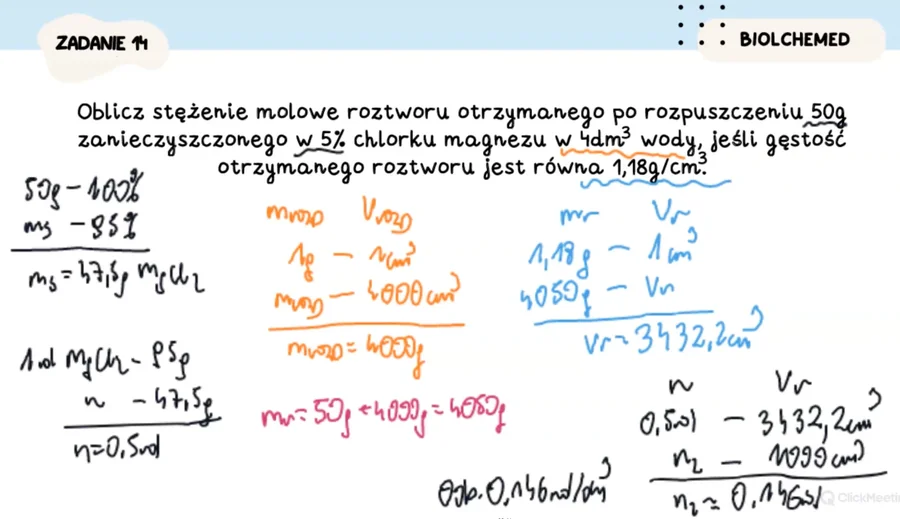 Slajd z kursu: rozwiązanie zadania maturalnego